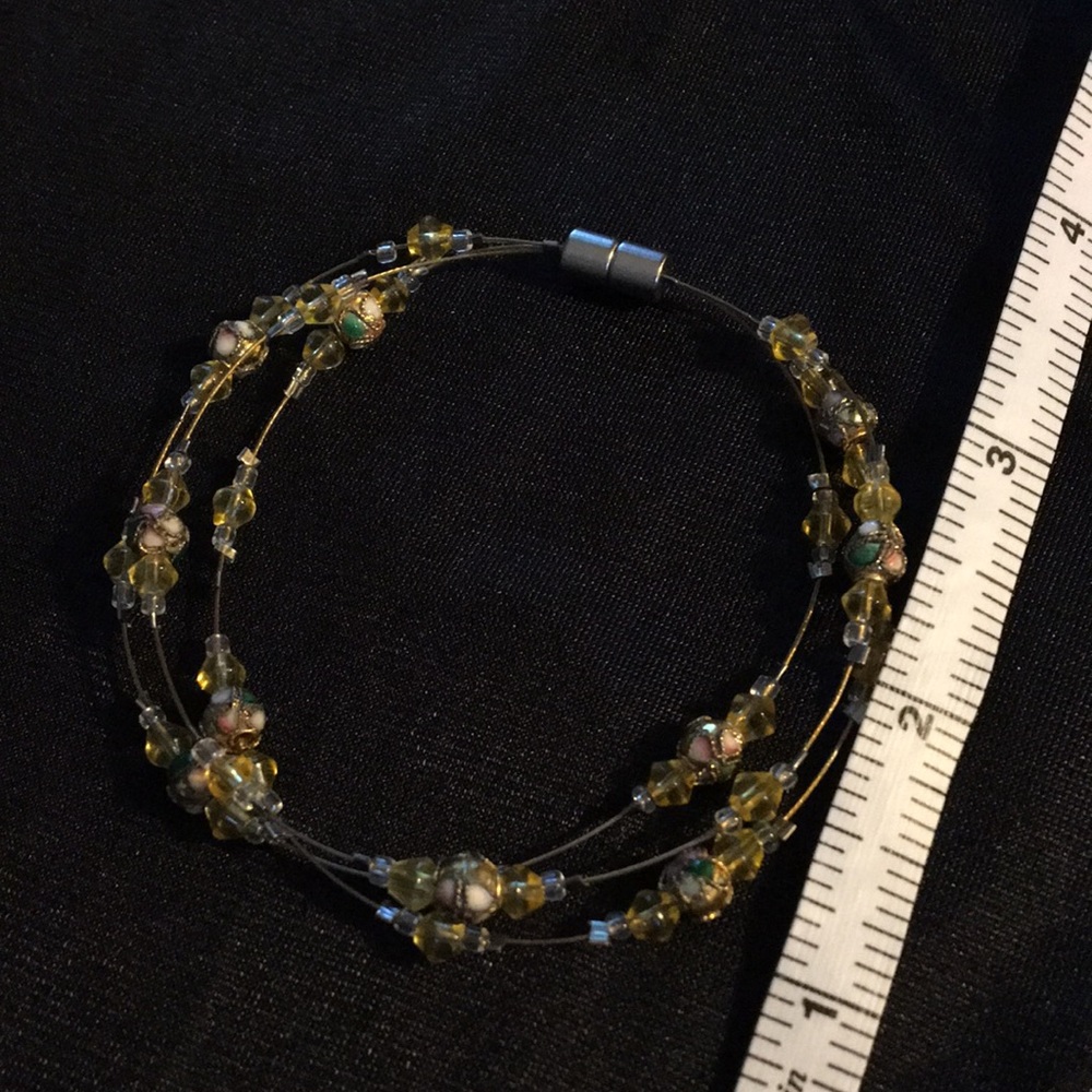 Vintage Gold Bracelet with Amber stones